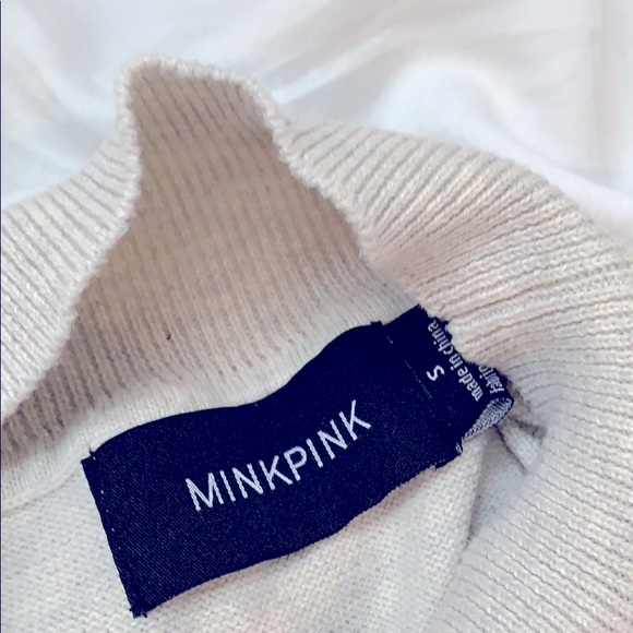 HIGH NECK SLIT BODYCON DRESS *MINK PINK* - Picture 3 of 4